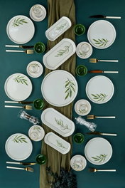 Hermia Juego de Desayuno Botanic 23KH - Green